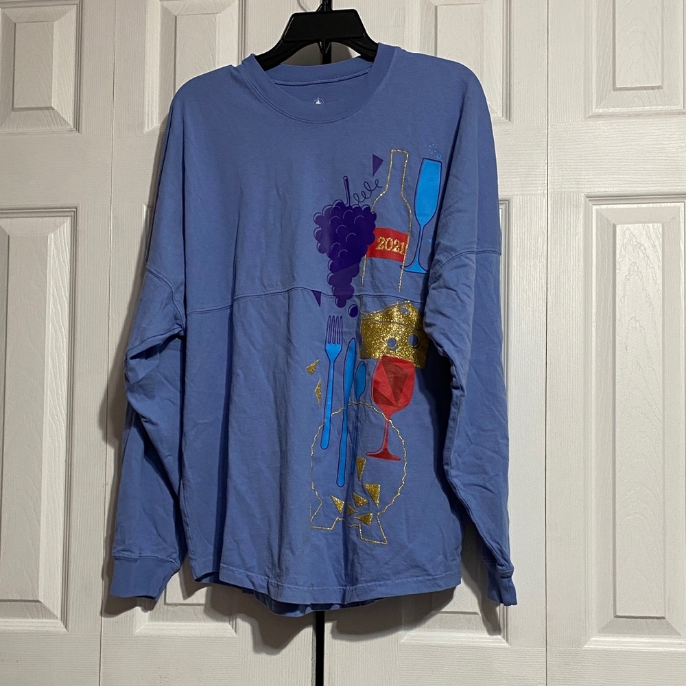 NICE Disney Parks blue Spirit Jersey Epcot Food & Wine Festival oversized MEDIUM